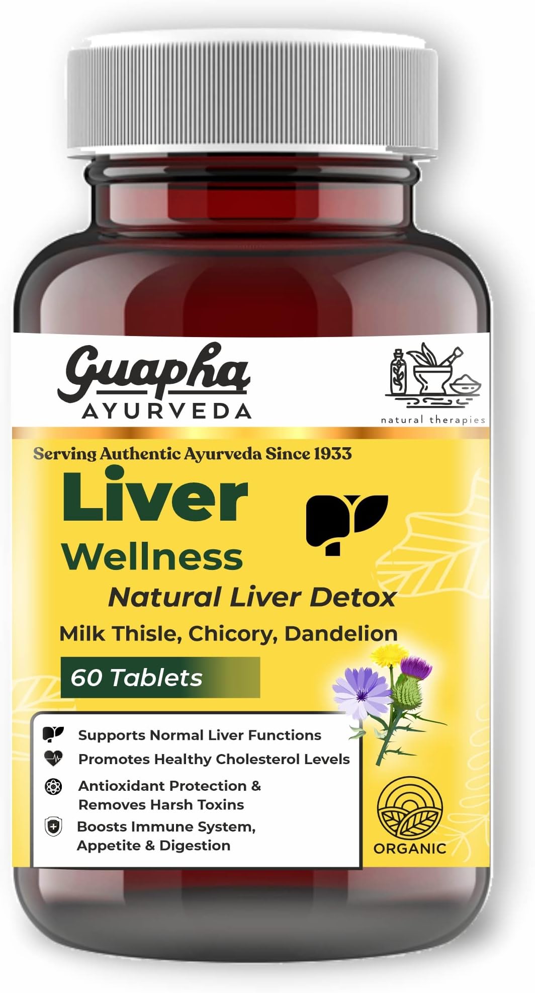- Liver Wellness | Natural Liver Detox | Supports Gallbladder Health | With Herbal Extracts Of Milk Thistle, Chicory, Dandelion, Punarnava, Bhui Amla, Kasni | 60 Tablets
