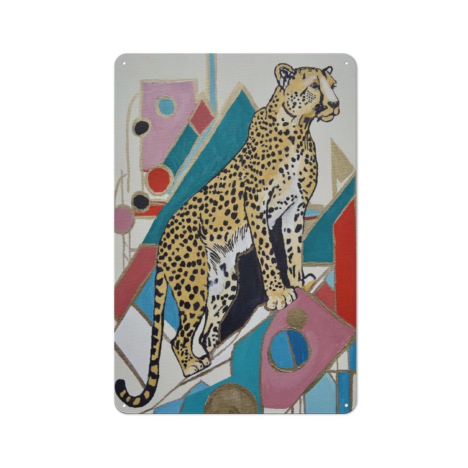 Jaguar Tin Wall Plaque 30x20cm, Rustic Cottage Wall Art for Dining Room, Cafe, Entryway Or Family Room