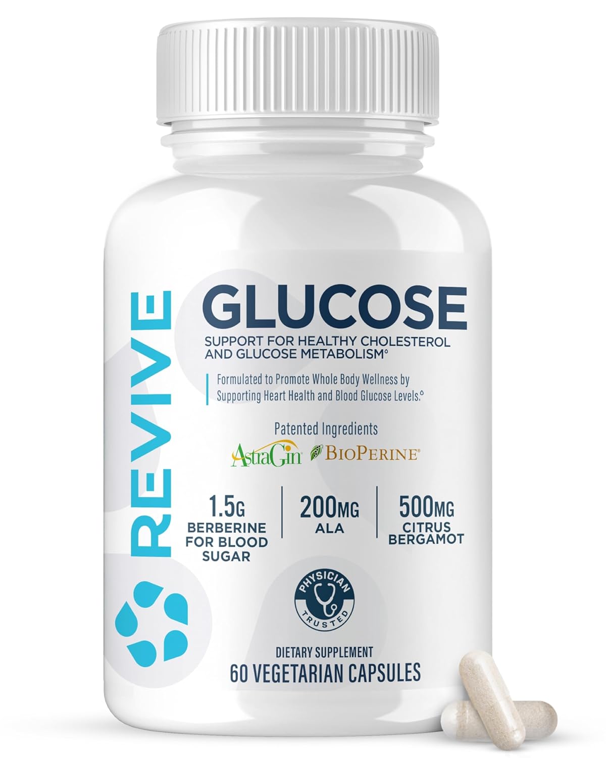 Revive MD Glucose Support Supplement for Men Women - Glucose Supplement Supports Metabolic Health for Healthy Blood Sugar
