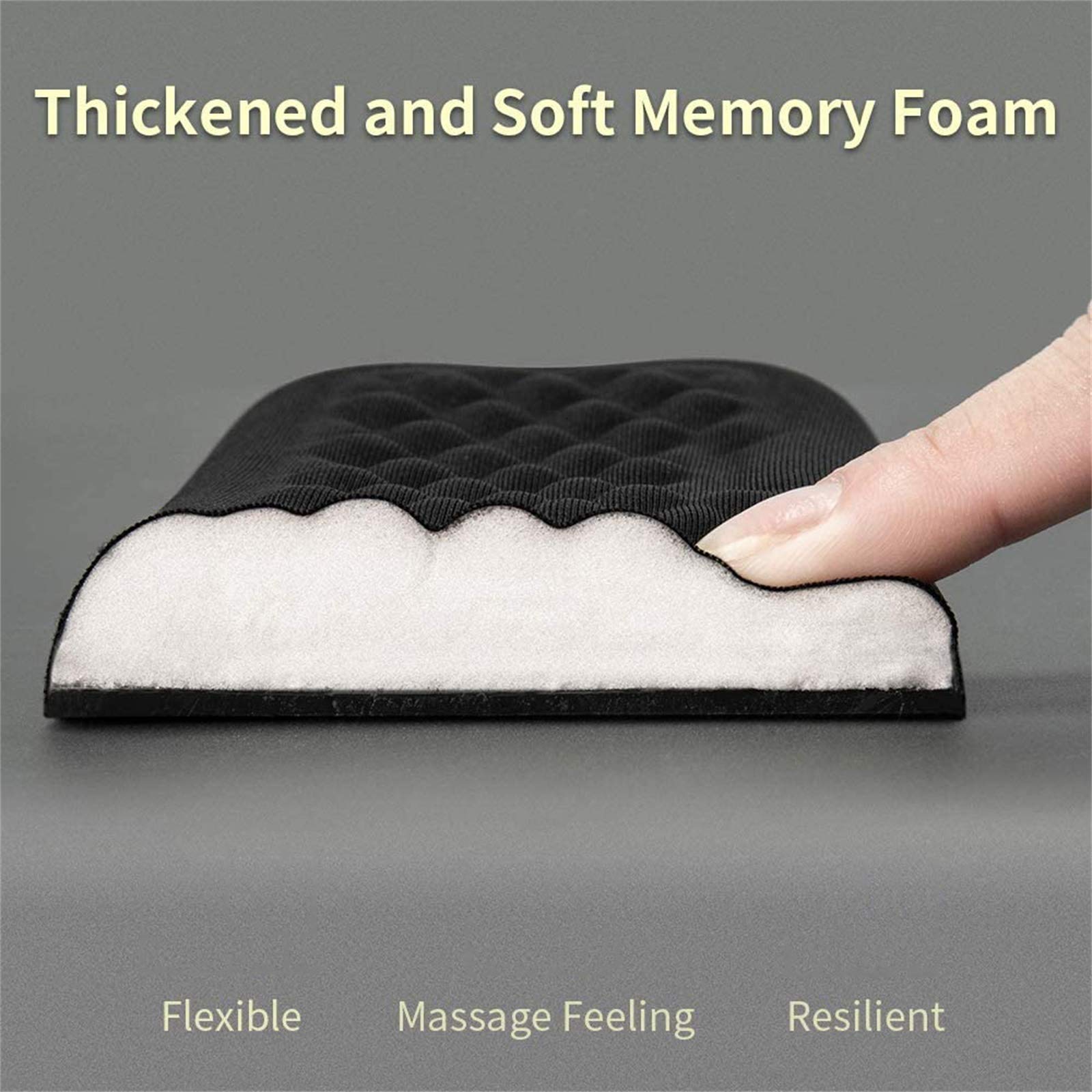 Poggiapolsi Tastiera Poggiapolso Pad Cuscini in Memory Foam per Mouse E Tastiera Design Ergonomico Set di Cuscini,Cuscini Poggiapolsi per Tastiera(Nero)