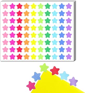 1200 Pieces, 1/2 inch - Star Stickers for Kids Reward, 10 Colors