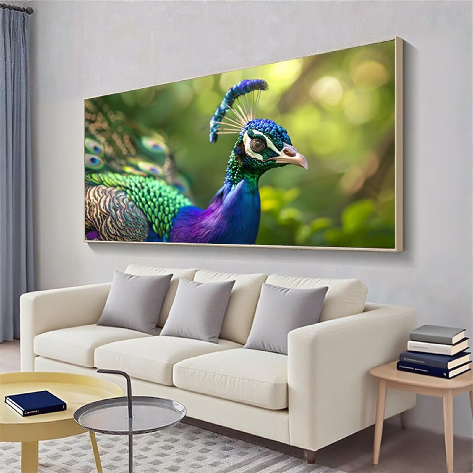 Diamentowe malowanie dla dorosłych, 5D diamentowe malowanie paw dziecko zwierzę, haft diamentowy DIY duży rozmiar 70 x 140 cm, kreatywne hobby dla dorosłych, dekoracja pokoju, prezenty dla kobiet G2
