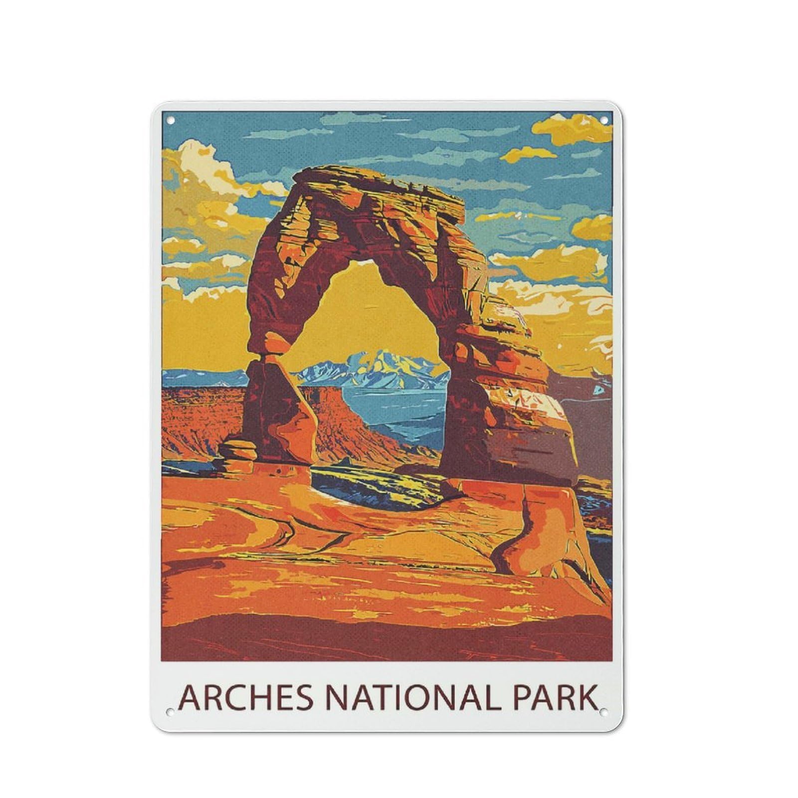 Junmoney Style-24 Casual Arches National Park Shed Metal Sign 40X30cm, Utility Space Decor For Shed, Garden Room, Porch Or Garage