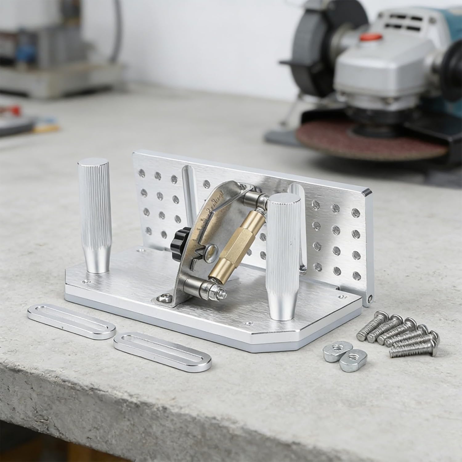Belt Sander Sharpening Jig, Adjustable Angle Tool Positioner -5° To 25°, Manual Sharpener Holder, Aluminum Alloy Grinding Locator