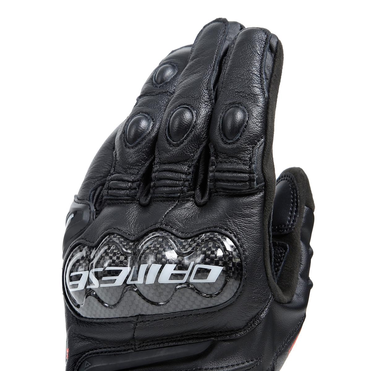 Dainese Carbon 4 Mens Short Leather Motorcycle Gloves Black/Black
