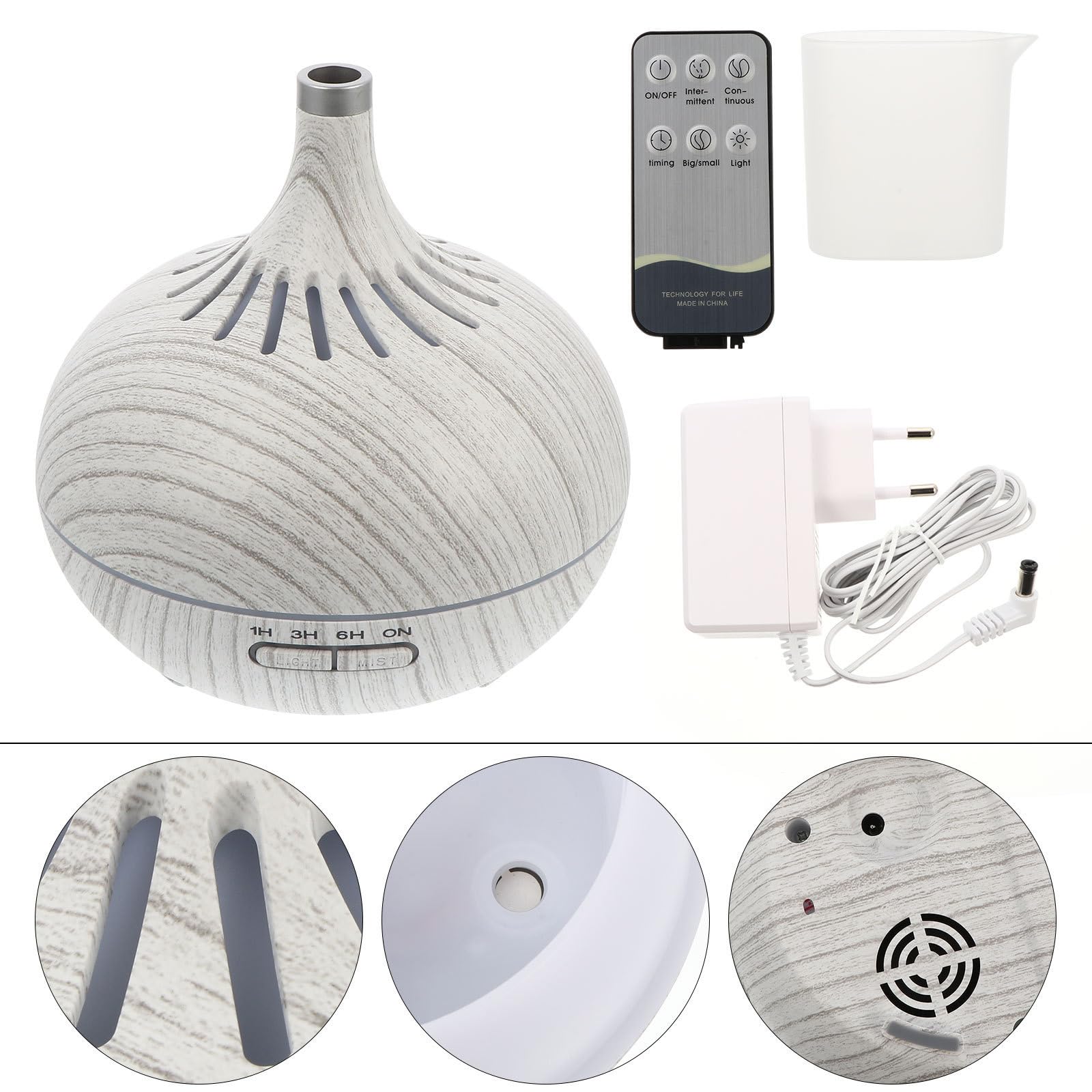 Diffuseur D'arômes Huiles Essentielles 400ml en PP et Abs Fonction Minuterie et Humidificateur pour Chambre Maison