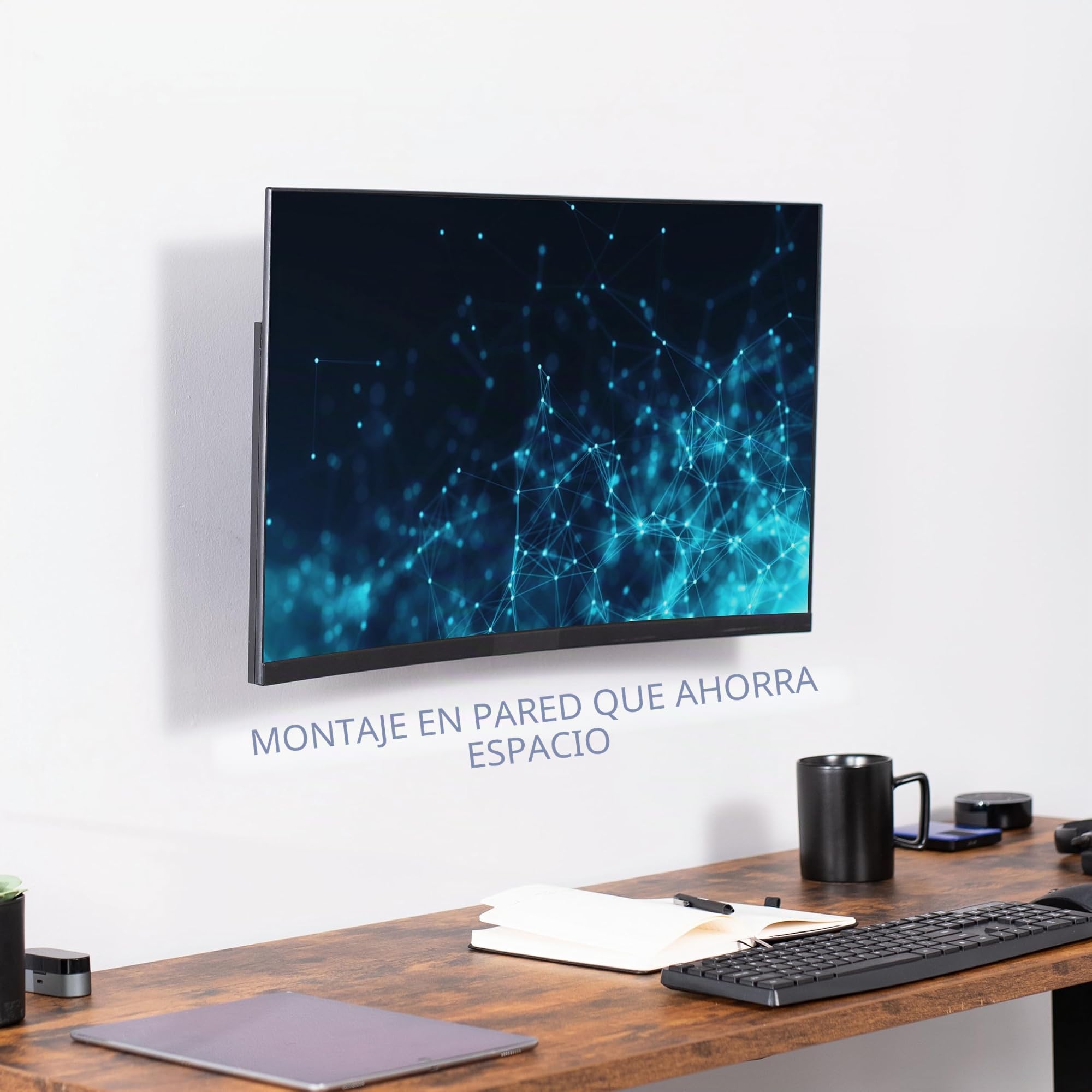 Vivo Soporte de Pared articulado para Monitor Individual de 17 a 32 Pulgadas para Estaciones de Trabajo de pie, se Adapta a 1 Pantalla con VESA máximo 100 x 100 mm, Negro, MOUNT-VW01A