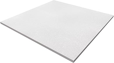 Acoustic Acoustic Ceiling Panels 60 x 60 cm White for Acoustic Insulation for Offices, Shops, Workshops (Sandblasted Panels Orbit Thickness 13 mm)