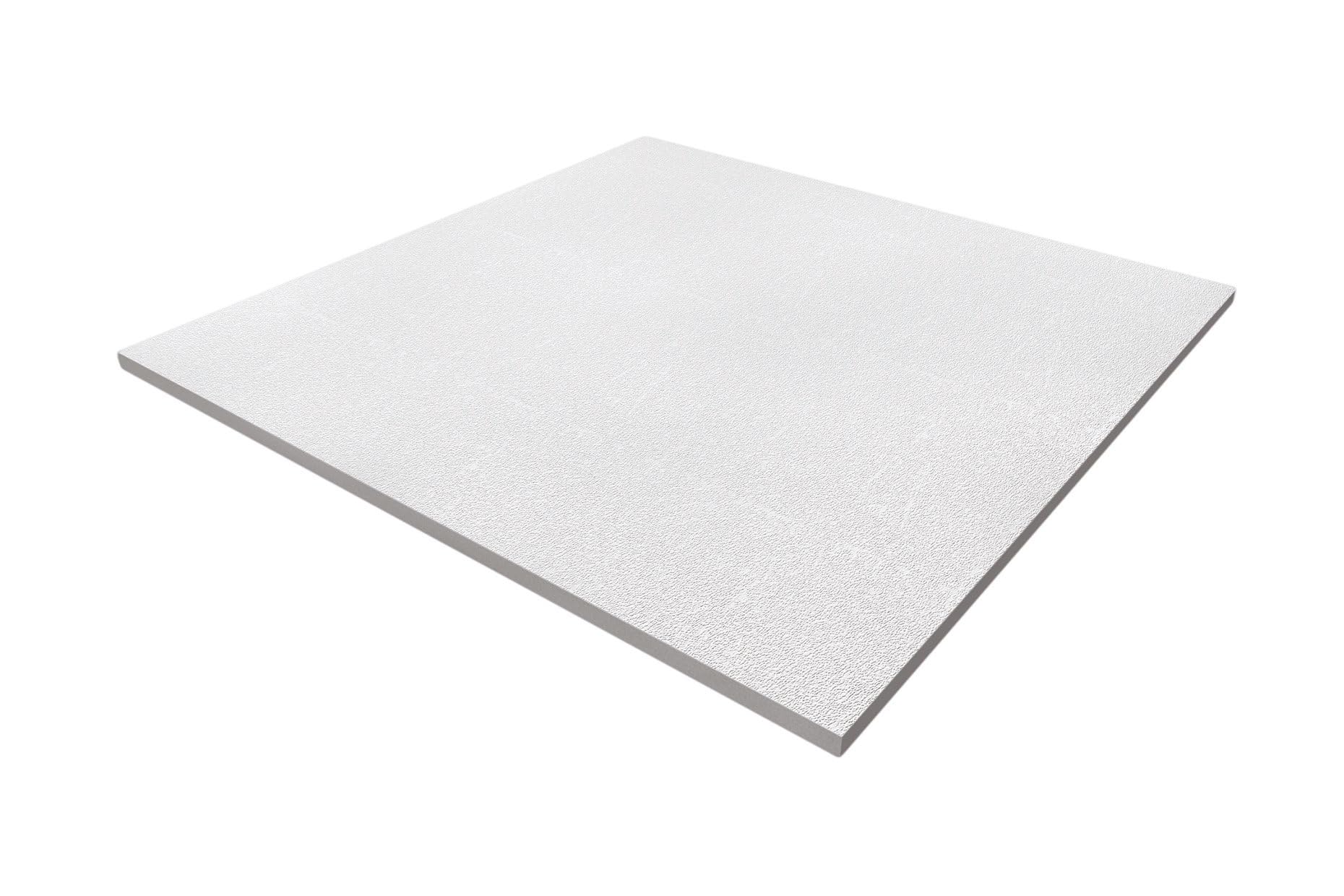 Pannelli per Controsoffitto Fonoassorbenti Bianco cm 60x60 per Isolamento Acustico Soffitti di Uffici, Negozi, Laboratori (Pannelli Sabbiati Orbit Spessore 13 mm)