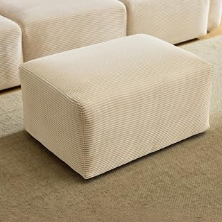 VINGLI Movable Ottoman for Corduroy Cloud Sectional Couches, Cream