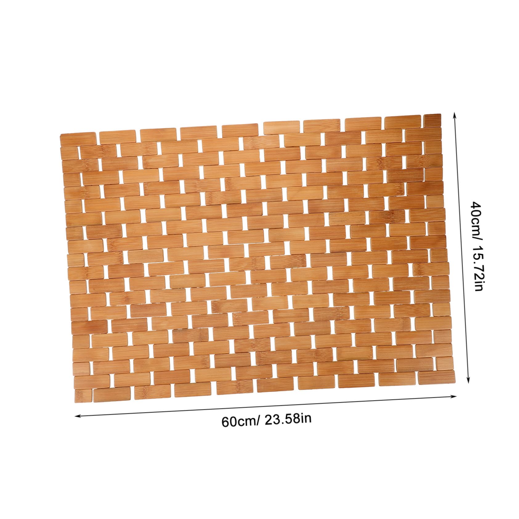 VALICLUD Alfombrilla Antideslizante De Bambú 40x60 Cm, Esterilla De Suelo Resistente Al Agua Diseño Trenzado, Material Natural De Bambú Carbonizado, para Baño, Ducha y Cocina, Uso Doméstico y Oficina