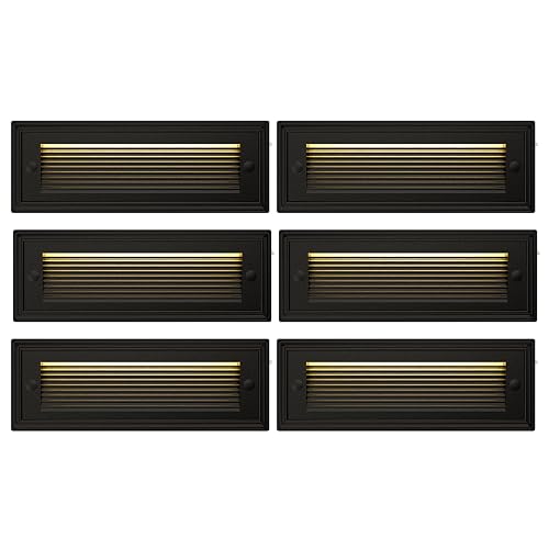 9 Inch Low Voltage Step Lights, 12V DC 5W LED Stair Light Indoor & Outdoor, 3CCT 3000K/4000K/6500K, IP65 Waterproof Outdoor Step Light for Landscape Lighting, Stair, Deck, Pathway, Walkway, Pack of 6