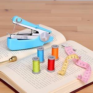 1Pc Handheld Sewing Machine, Hand Sewer Portable Mini Manual Sewing Machine Handy Needlework Tool Mini Sewer Machine Hand Stitcher Sewing Stapler Sewing Machine