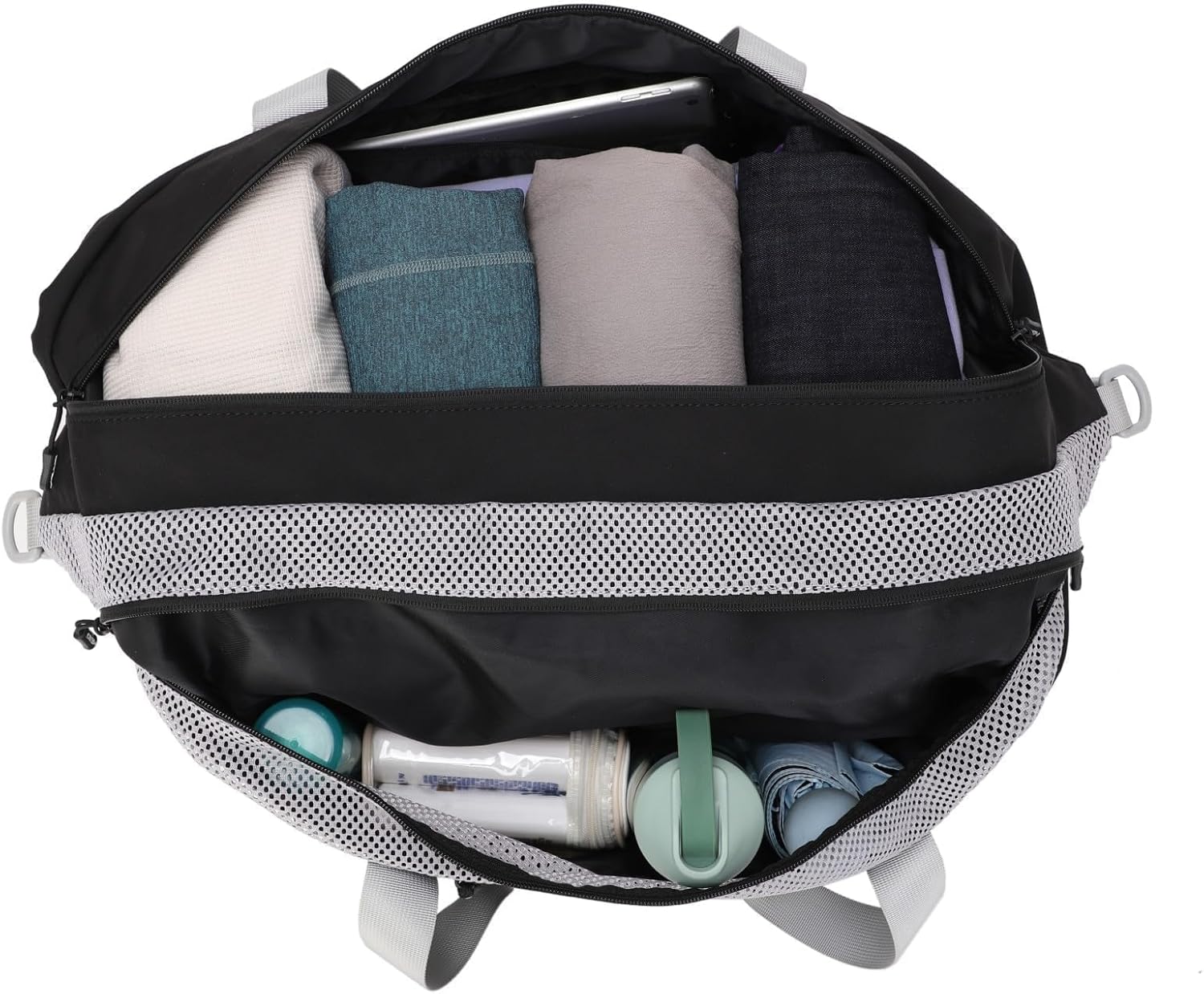 HEAD 45L Black Waterproof Gym Duffel Bag for Women Men, Large Capacity Weekender Overnight Bag with Detachable Strap, Lightweight Travel Tote for Fitness, Yoga & Business Trips - Image 8