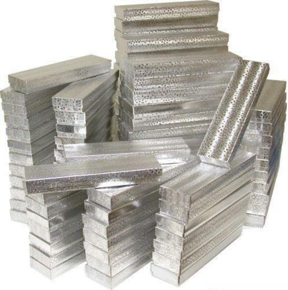 FindingKing 100 Silver Cotton Boxes Jewelry Bracelet Watch Displays 8