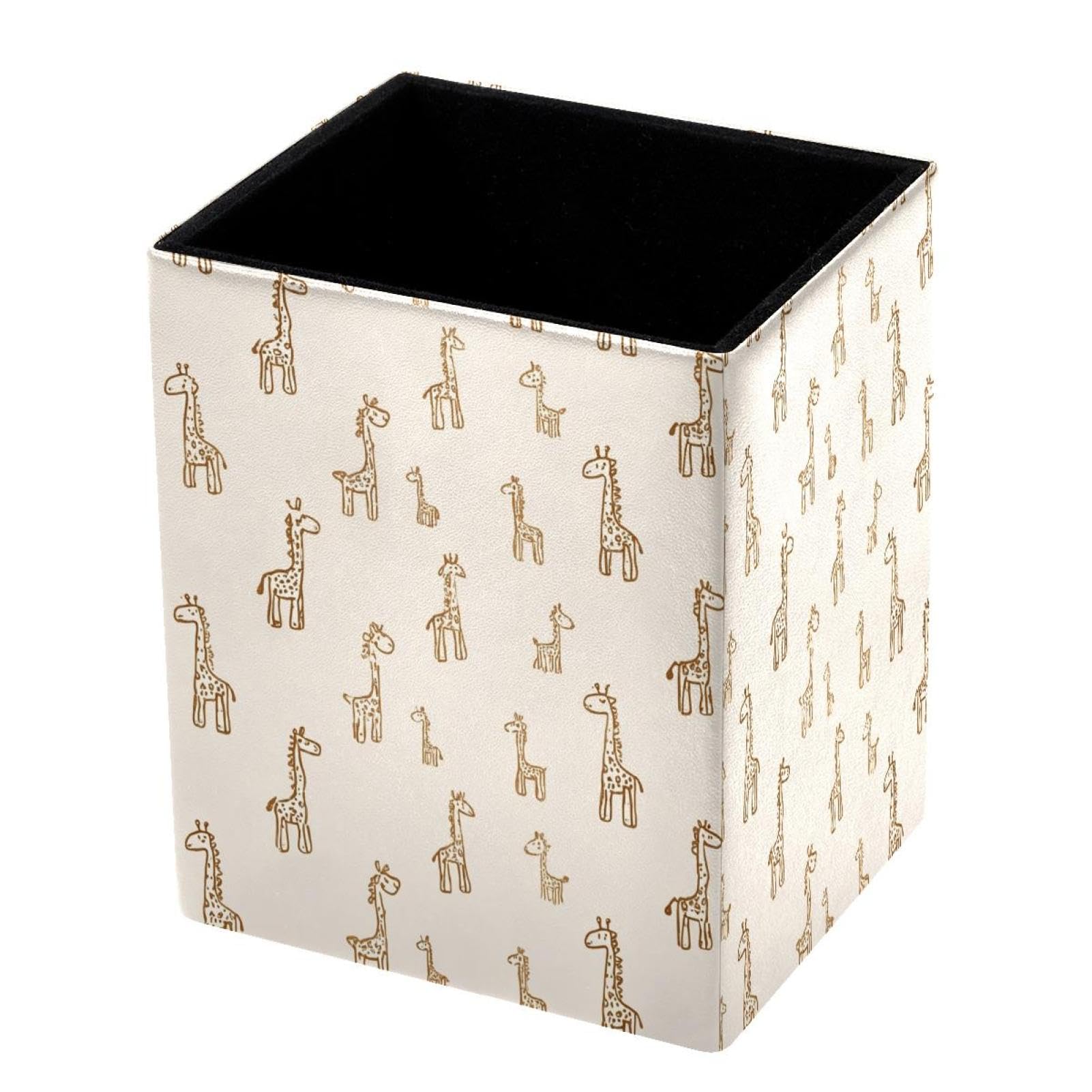 DragonBtu Desktop Pencil Holder, Giraffe Rectangular Pencil Cup, Pencil Storage Bag Office Desk Supplies Case for School, Kids