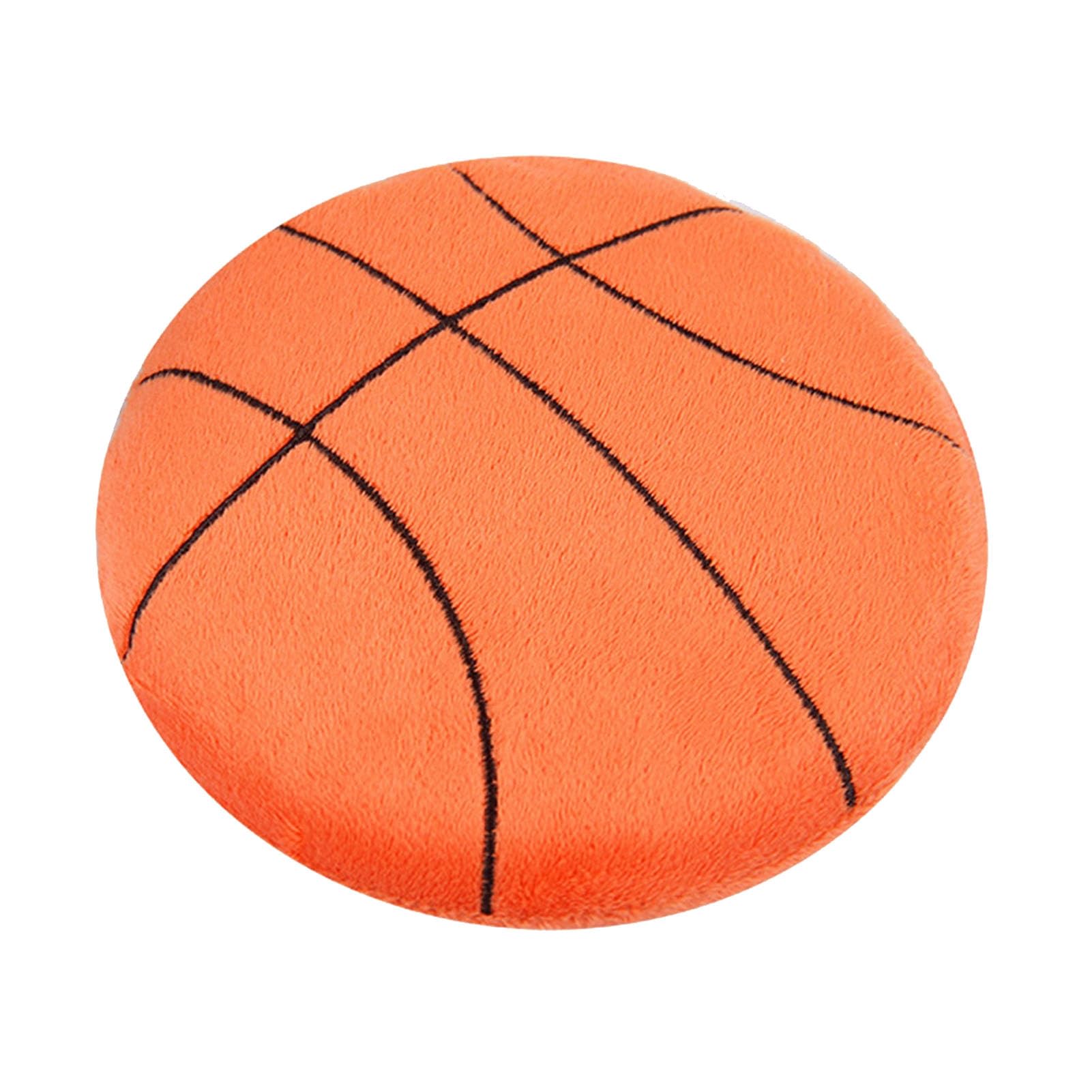 Flat Ball Dog Toy Soft Plush Flying Disc Squeaky Toy Football Basketball Rugby Ball Fetch Toy for Puppy Teething Anxiety