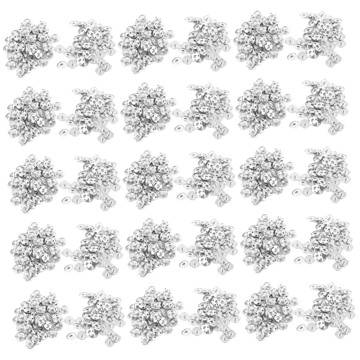 Lurrose 750juegos Botones Presión Metálicos De Broches De Costura De Latón Accesorios Para Abrigos Chaquetas y Tejidos Prácticos y Duraderos Color Plata