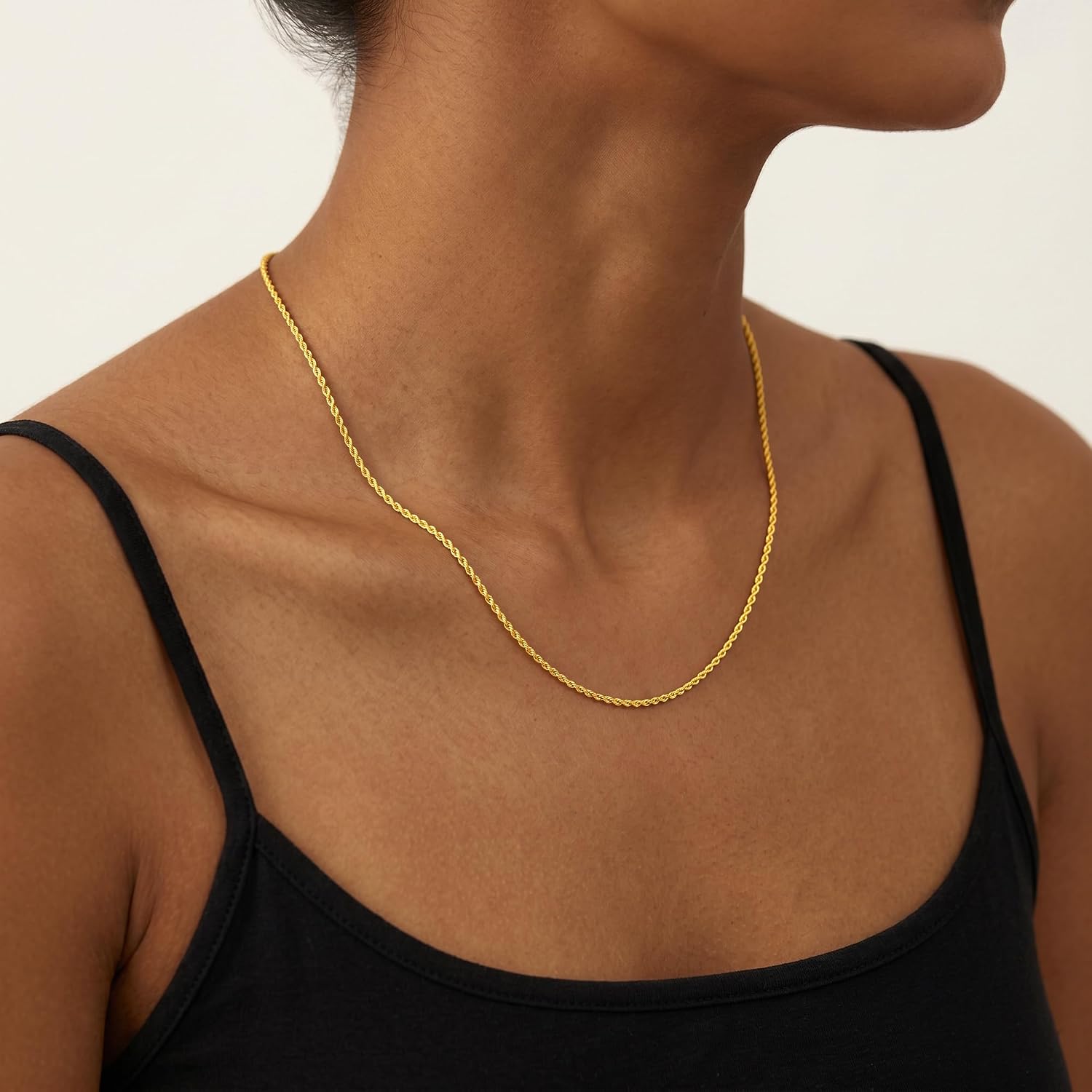 S925 Sterling Silver Chain for Women, 2mm Sterling Silver Rope Chain Necklace Thick Sturdy Colourfast Necklaces Jewelry for Women 16/18/20/22 Inch