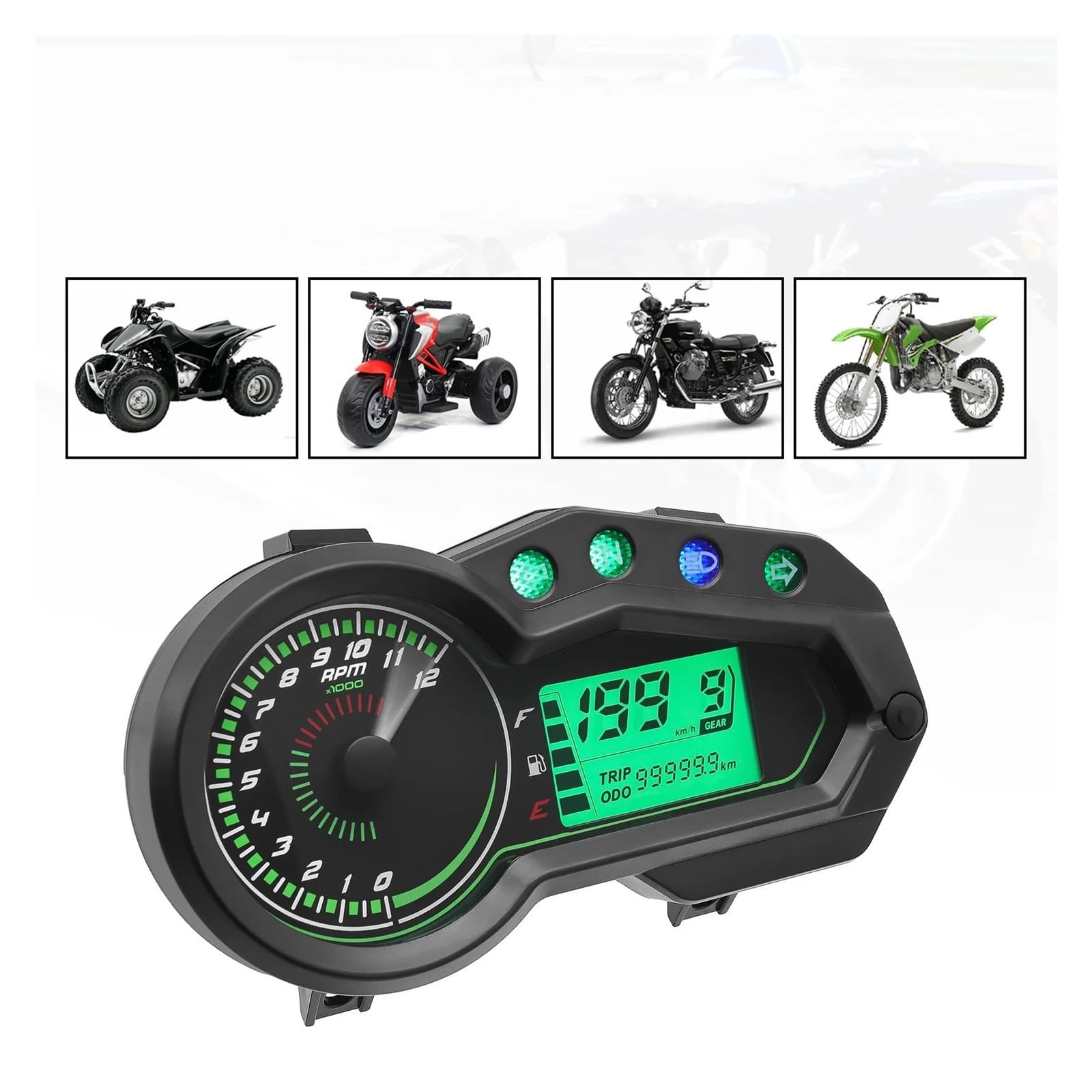 Contagiri contachilometri Tachimetro Universale Per Motocicletta Contagiri Digitale A LED RPM Board Indicatore Marcia Per Motocicletta Strumento Livello acqua Dell'olio 12v