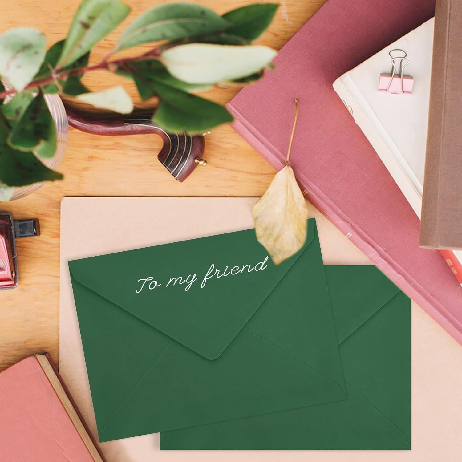 200 Pack Dark Green A7 Envelopes, Christmas Greeting Card Envelopes Self Seal, 5.24 x 7.24 in Envelopes for Birthday Graduation Baby Shower Wedding Invitation Cards