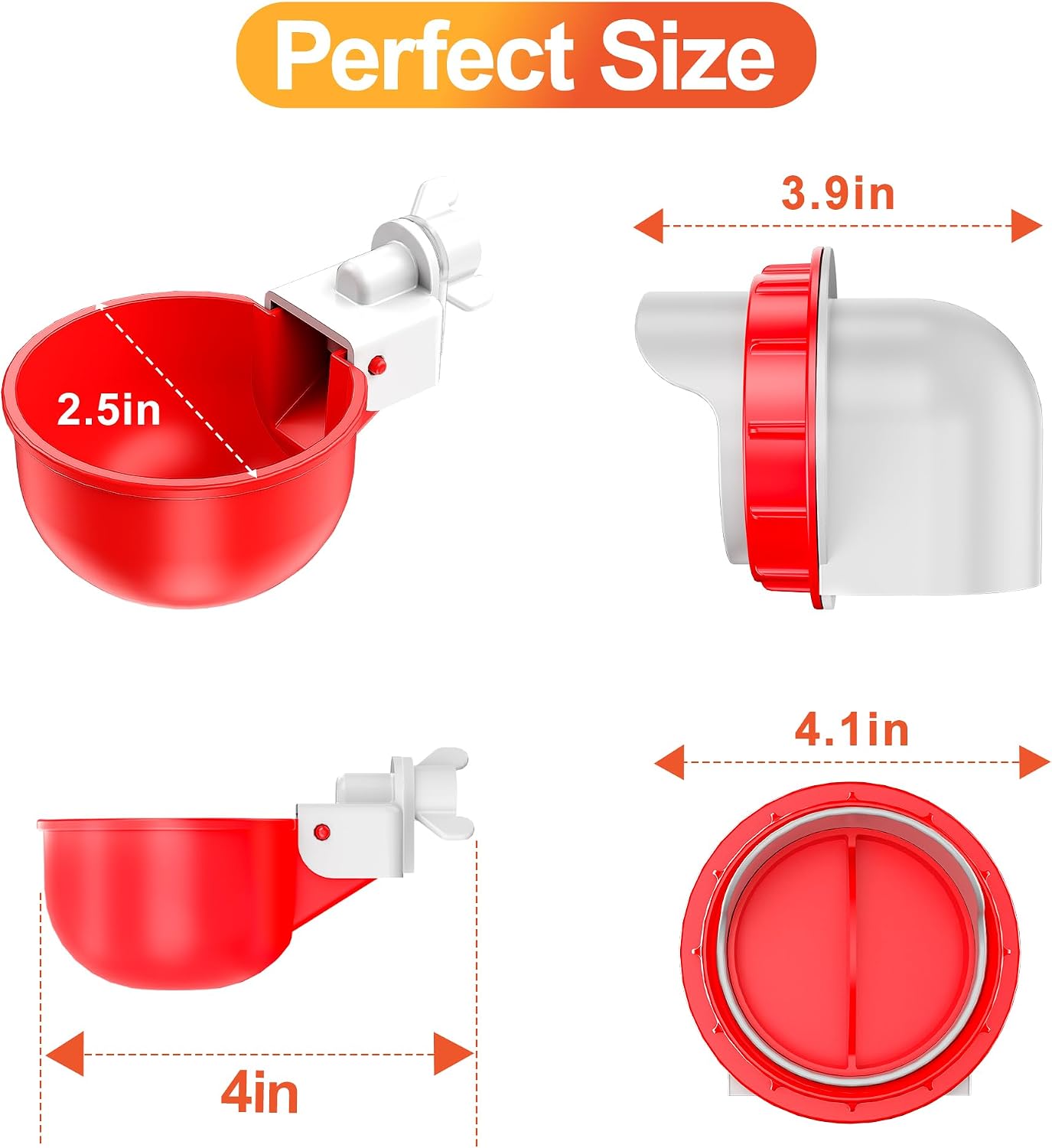 ZenxyHoC No Waste Chicken Feeders and Waterers - 4 Set with Water Cups image 2