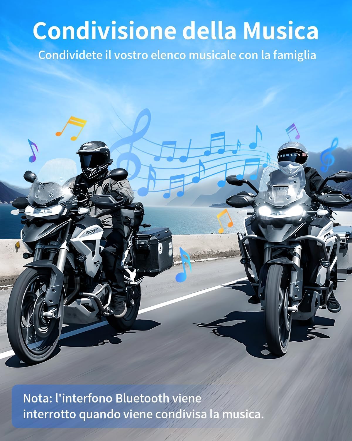 Fodsports M1-S AIR Interfono Moto, Interfono Casco Moto per 6 Motociclisti, 5.0 Bluetooth Auricolare Casco Moto con Condivisione Musicale, Radio FM, CVC-Riduzione del Rumore (Coppia, Nero)