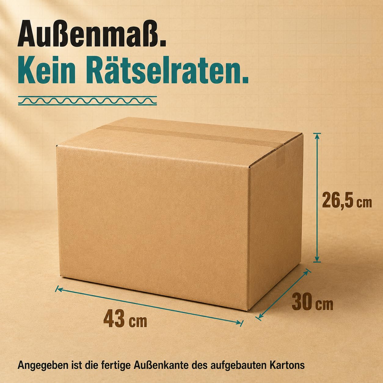 GiDeli Versandkartons Stabile Umzugskartons - 20 Stück 43x30x26,5 cm Braun - 5-lagige Wellpappe, BC-Welle, FEFCO 0201 - Für Warenversand, Lagerung, Archivierung, Geschirr, Bücher, Aktenordner