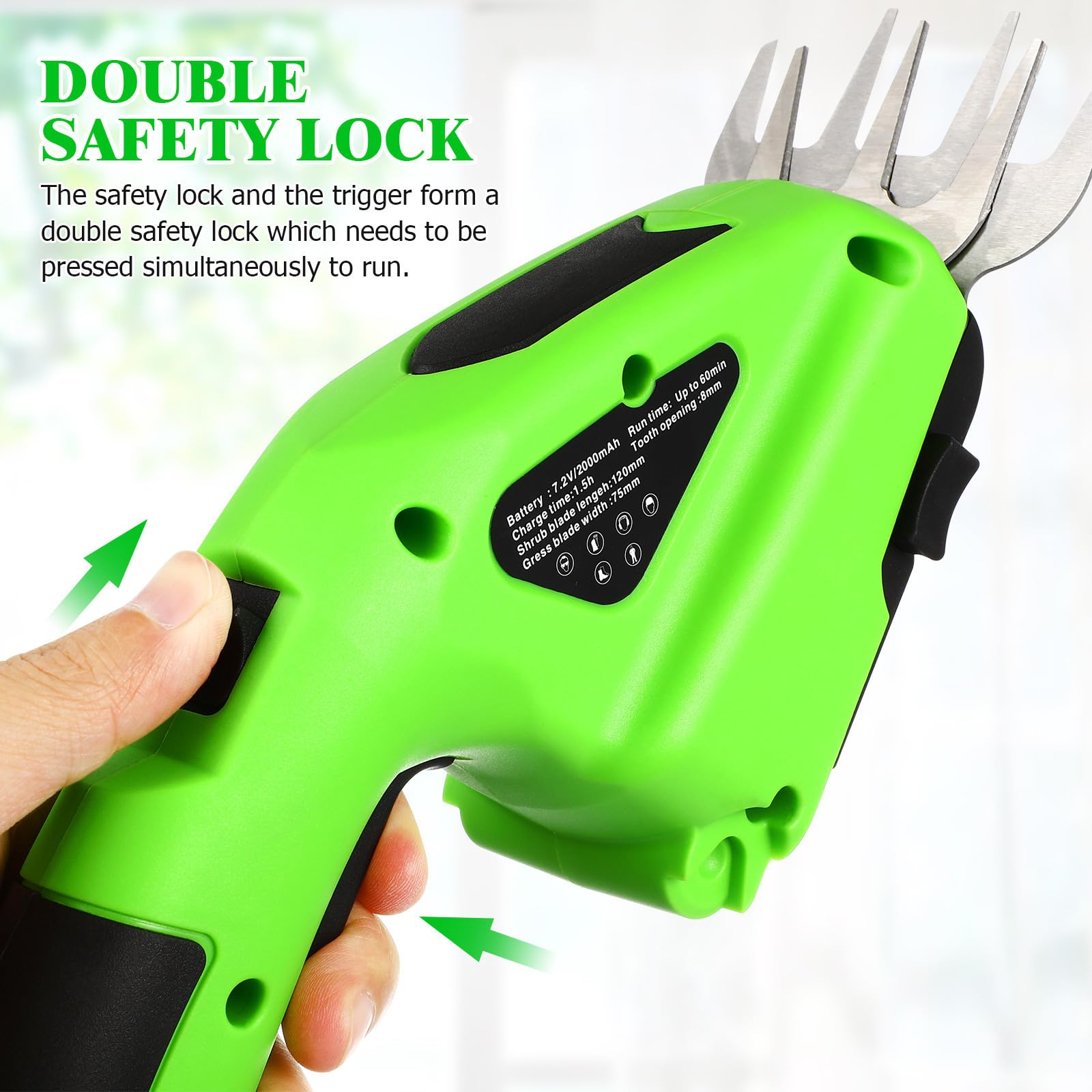 Generic Podadora Eléctrica Recargable para Jardín Cuchillas de Aleación y Mango Ergonómico para Recorte Rápido y Duradero en Césped y