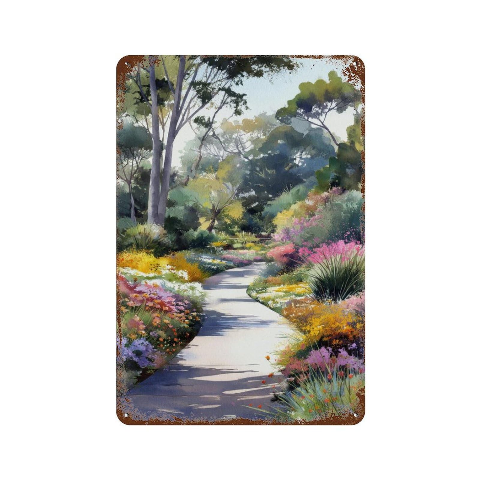 xiaoxiaoshen Kings Park Perth Australia Watercolor Travel Botanical Garden Wall Decor Art Metal Tin Poster Modern Home Decor Art Home Bar Shop Decorations Vintage Sign 30x20cm