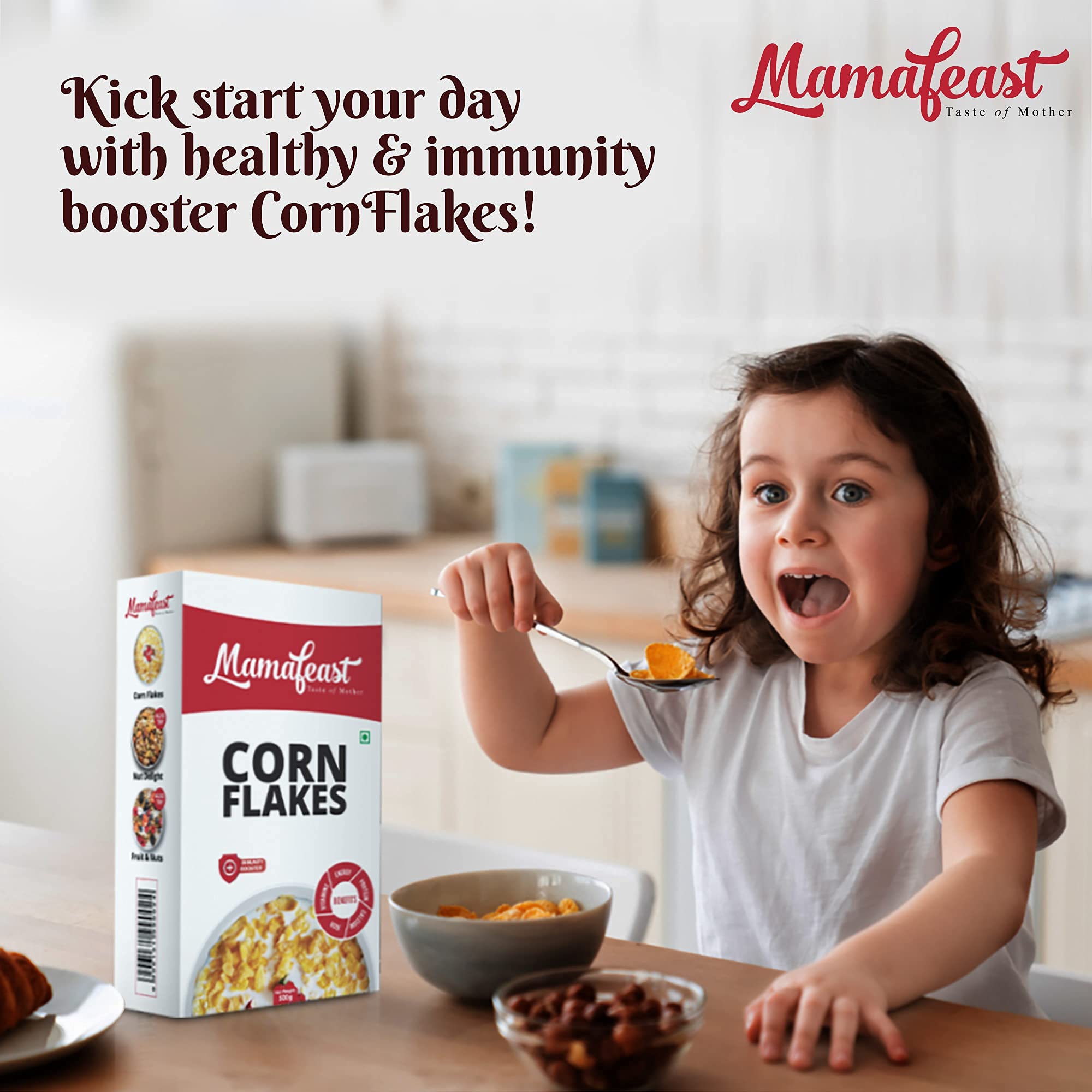 Mamafeast Corn Flakes 500g, High in Iron, High in B Group Vitamins
