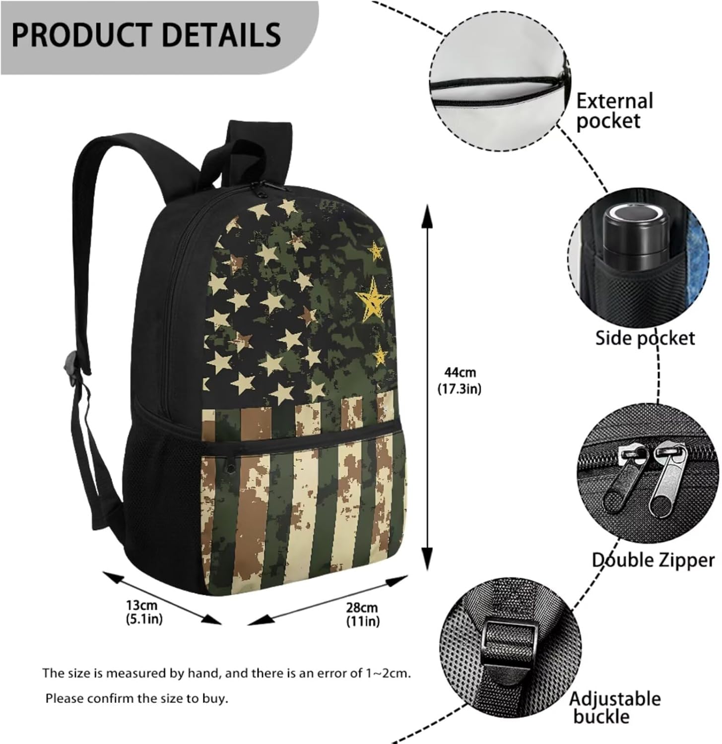 HUIACONG Star Camo Backpack for Boys 6-8 with Lunch Box Kids Camouflage Bookbag Set 1St Grade School Bag Pencil Case Water Bottle Holder