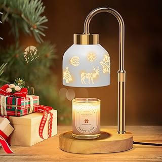 Lukasa Christmas Gifts, Christmas Candle Warmer Lamp, with Timer and Dimmer, Adjustable Height Candle Lamp, Wax Melt Warmer for Scented Jar Candles, Christmas Gifts for Women Mom Girls Teens Adults