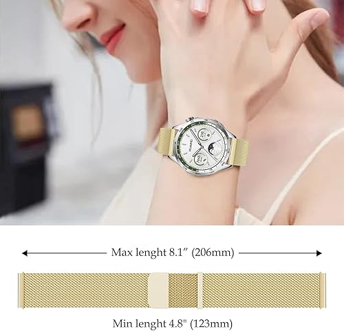 Vista 122 de Correas compatibles con Samsung Galaxy Watch de 1.81 pulgadas / Galaxy 3 de 1.77 pulgadas / Gear S3, correa de repuesto de malla metálica de acero