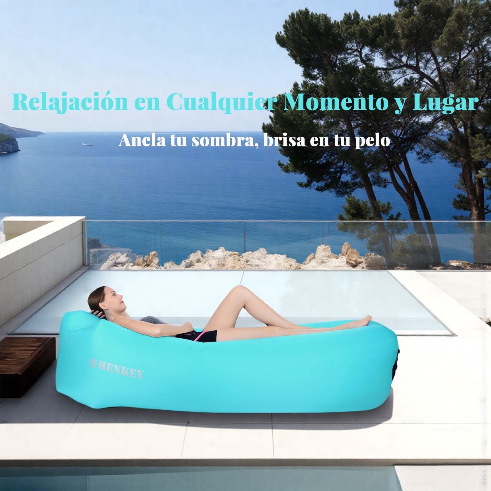 Sofá Inflable con Diseño Impermeable y Antifugas Sofá de Aire Portátil para Viajar, Acampar, Senderismo y Fiestas en la Playa