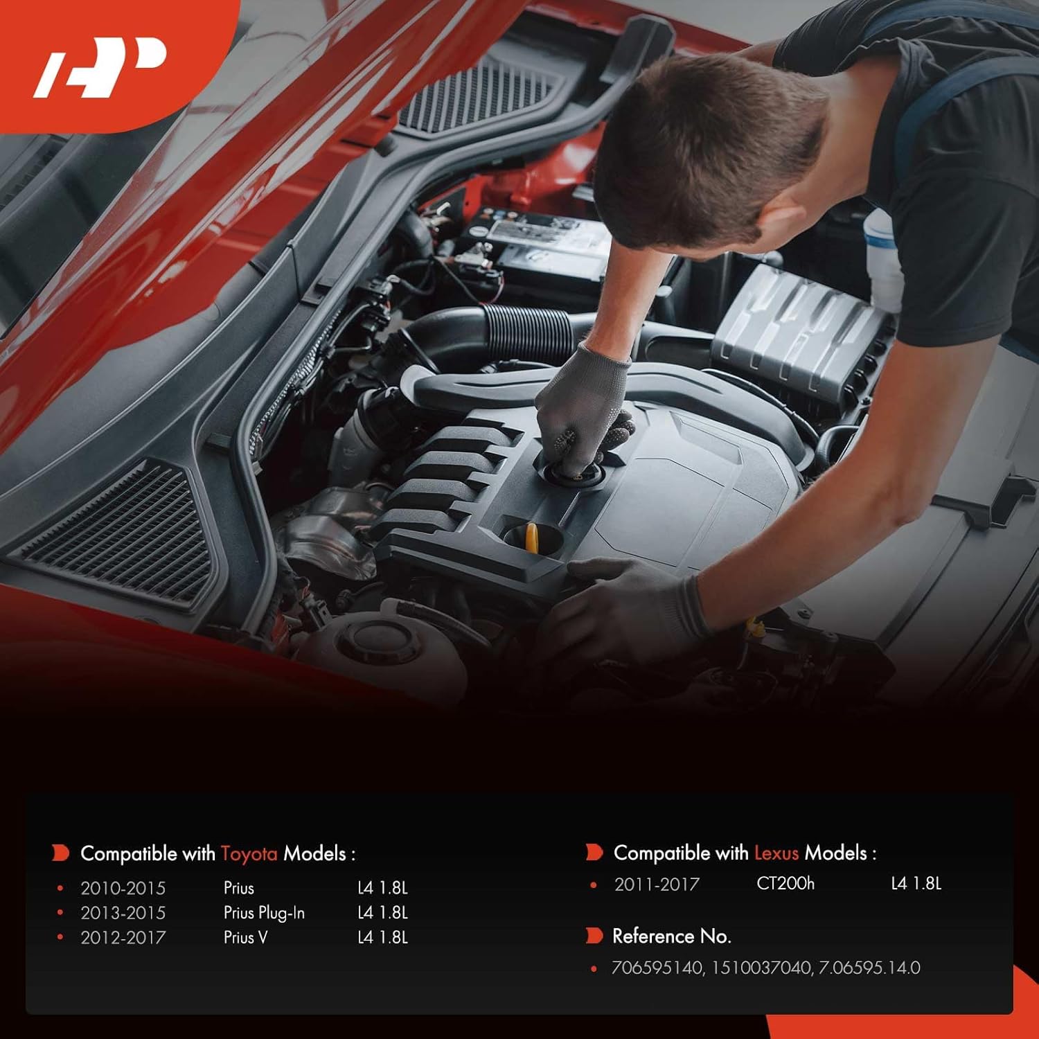 A-Premium Engine Oil Pump Compatible with Toyota Prius 2010-2015, Prius Plug-In 2013-2015, Prius V 2012-2017 & Lexus CT200h 2011-2017