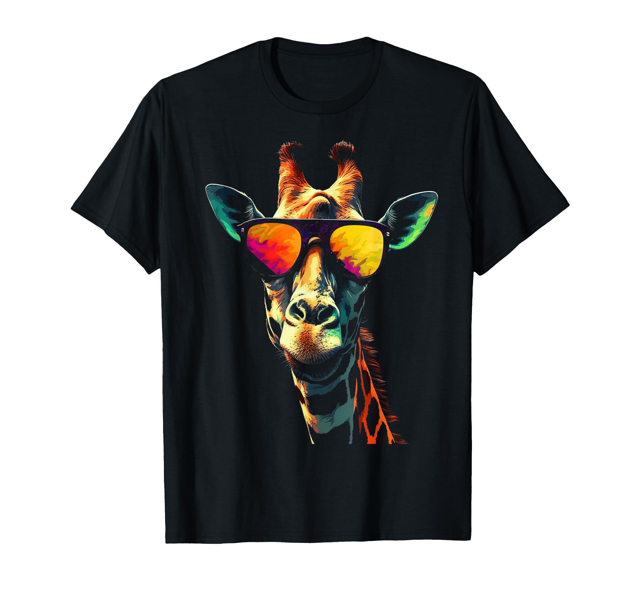 @n!malGiraffe Artwork Sunglasses Animal T-Shirt