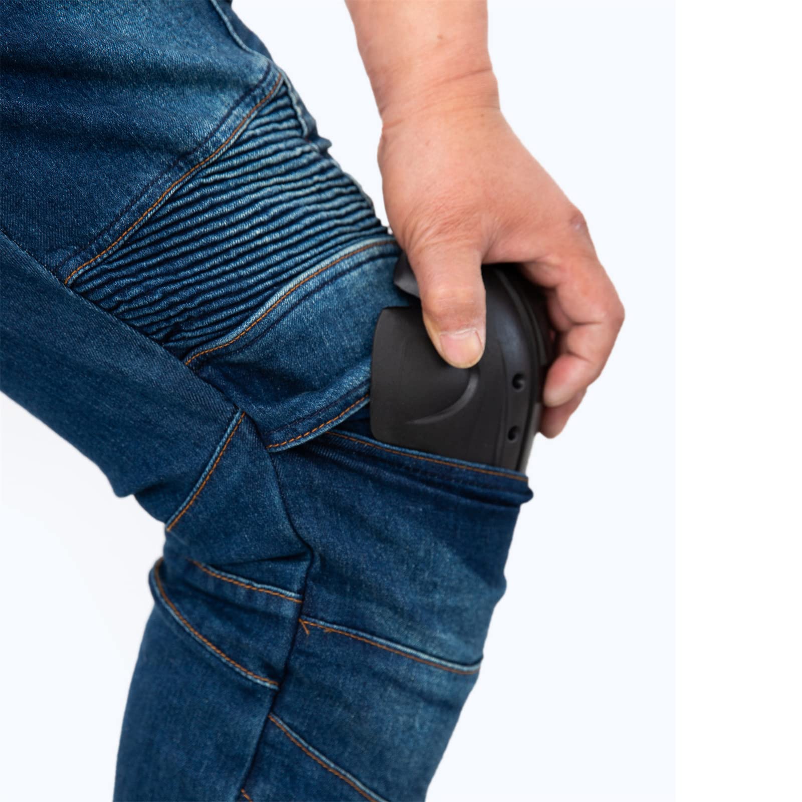 Motorrad-Jeanshose für Herren, Sturzfeste Jeans mit geradem Bein und 4 Arten Schutzausrüstung
