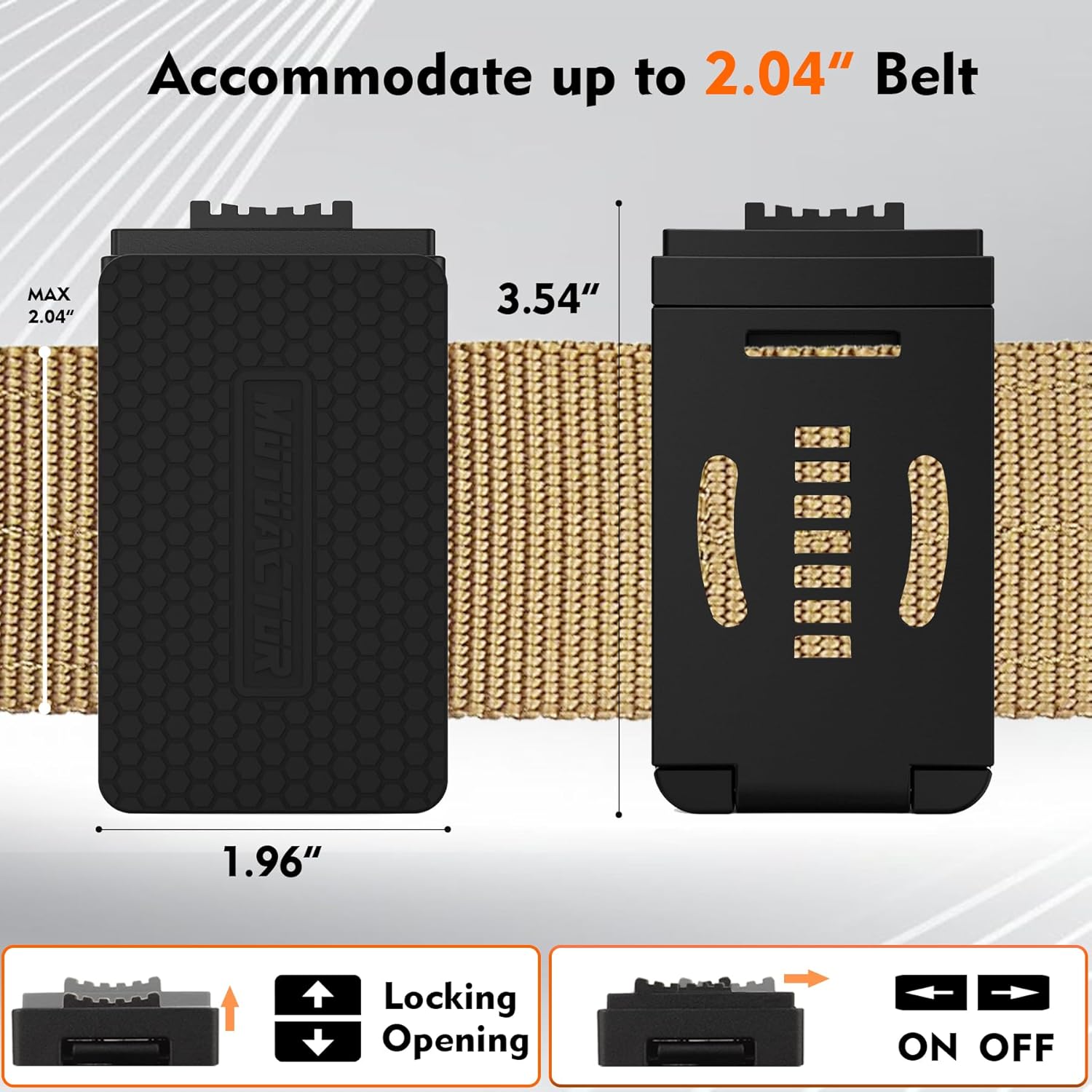 MUTUACTOR Magnetic Tool Belt Clip Heav Duty, 3PCS Quickly Access Super Strong Tool Belt Tool Holster,Anti-Slip Rubber Coated Magnetic Belt Clip for Organizing Screwdrivers Hammers Wrenchs