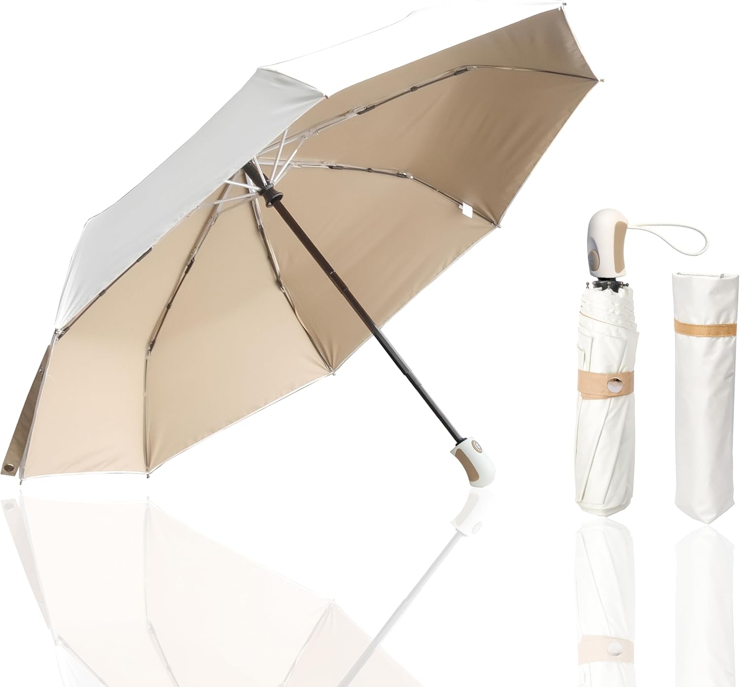Sun Umbrella Travel Umbrella Windproof Compact Folding Umbrella for Rain Auto Open and Close UV Protection UPF 50+