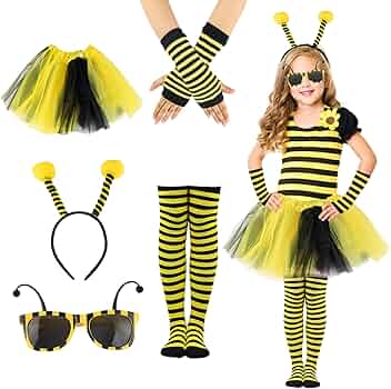 Collant Giallo E Nero Donna Calze A Righe Ape Per Carnevale