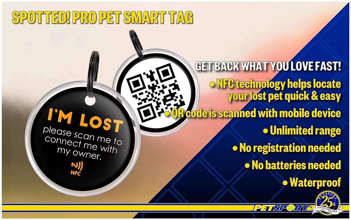 Spotted! Pro Smart Pet Tag – lokalizator zwierząt domowych, wirtualna smycz, wyszukiwarka, inteligentny tag, bezpieczeństwo na zewnątrz dla kotów i małych i średnich psów