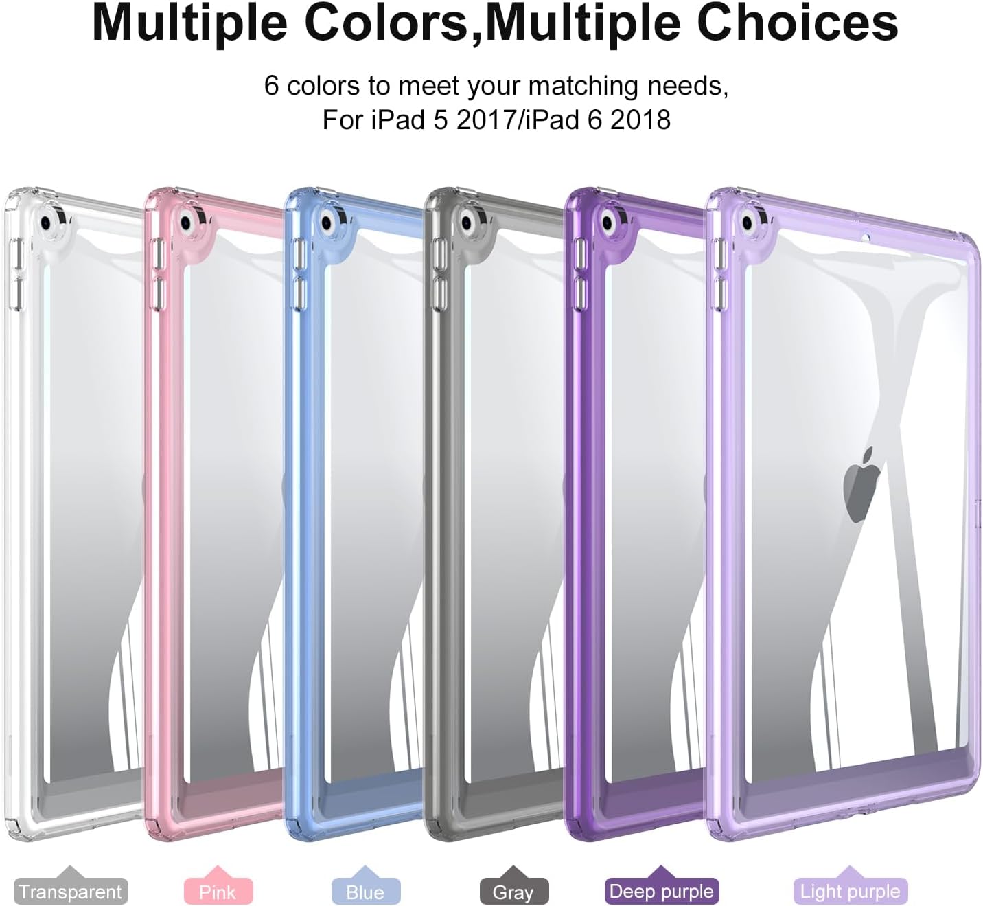 Slim Lightweight Tablet for iPad Air 2/5th/6th 9.7 2017 2018 Generation Case,Soft Transparent TPU Back Shockproof Tablet Case 9.7 Inches - Pink