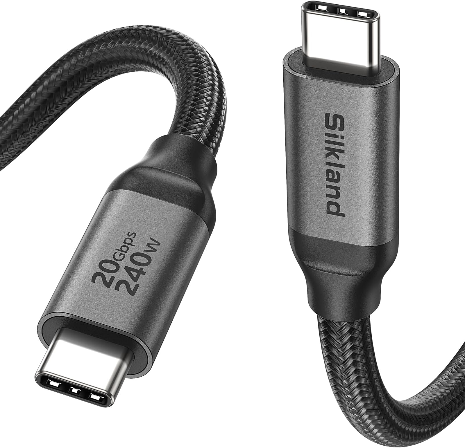 Silkland USB 3.2 Gen 2x2 Cable 20Gbps 5K@60Hz, USB C to USB C Cable 240W, Video Cable Compatible with Galaxy S24 S23 Ultra, iPad Pro/Air, MacBook Pro M3, Monitor, 1M