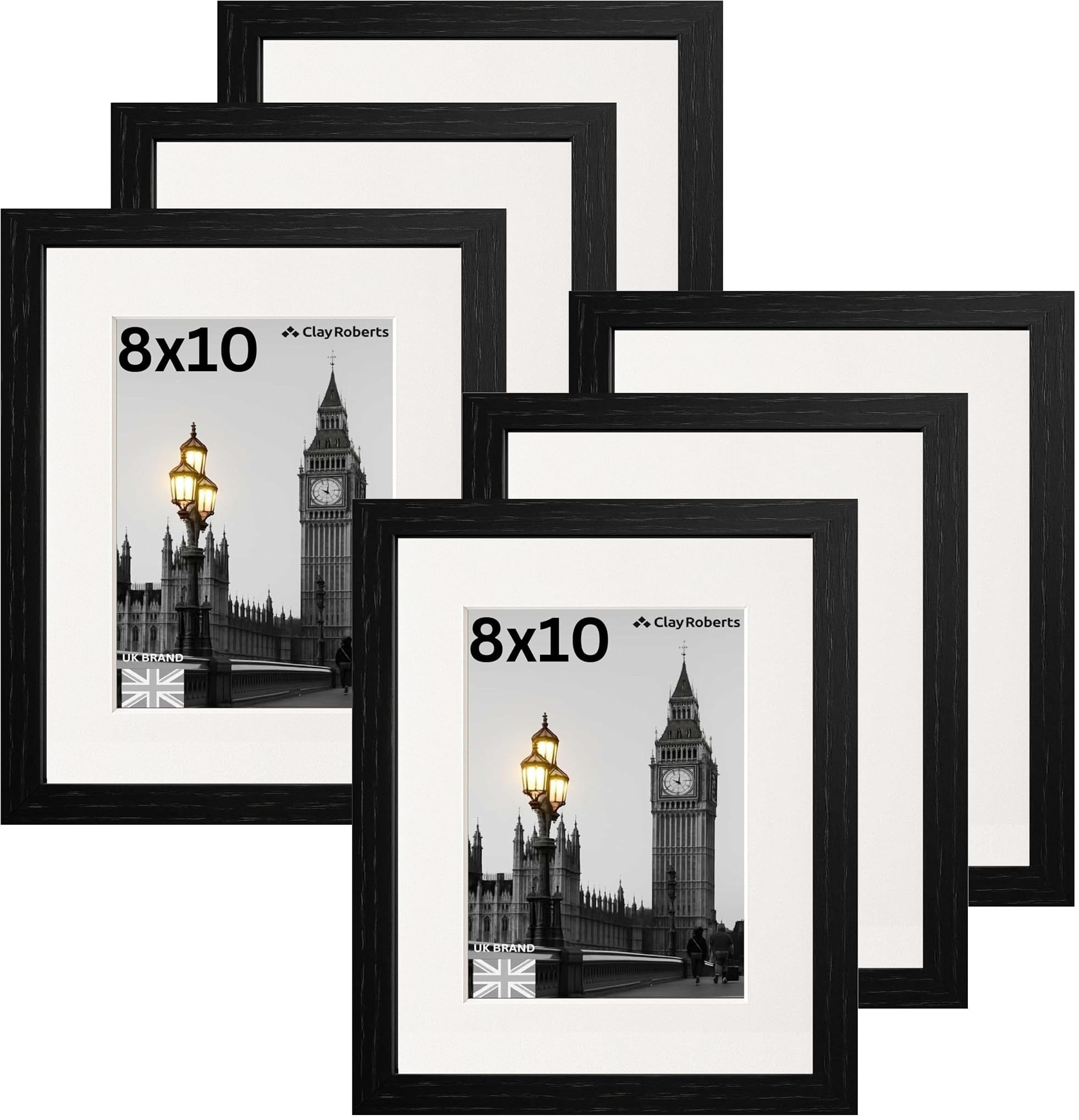 8x10 Black Photo Frame, Picture Frames with 7x5 Mount, Mat, Wood Design Finish, Wall Collage Display or Tabletop & Wall Mount, Prints Photos & Pictures, Home or Gift with Slim Profile โ image 1