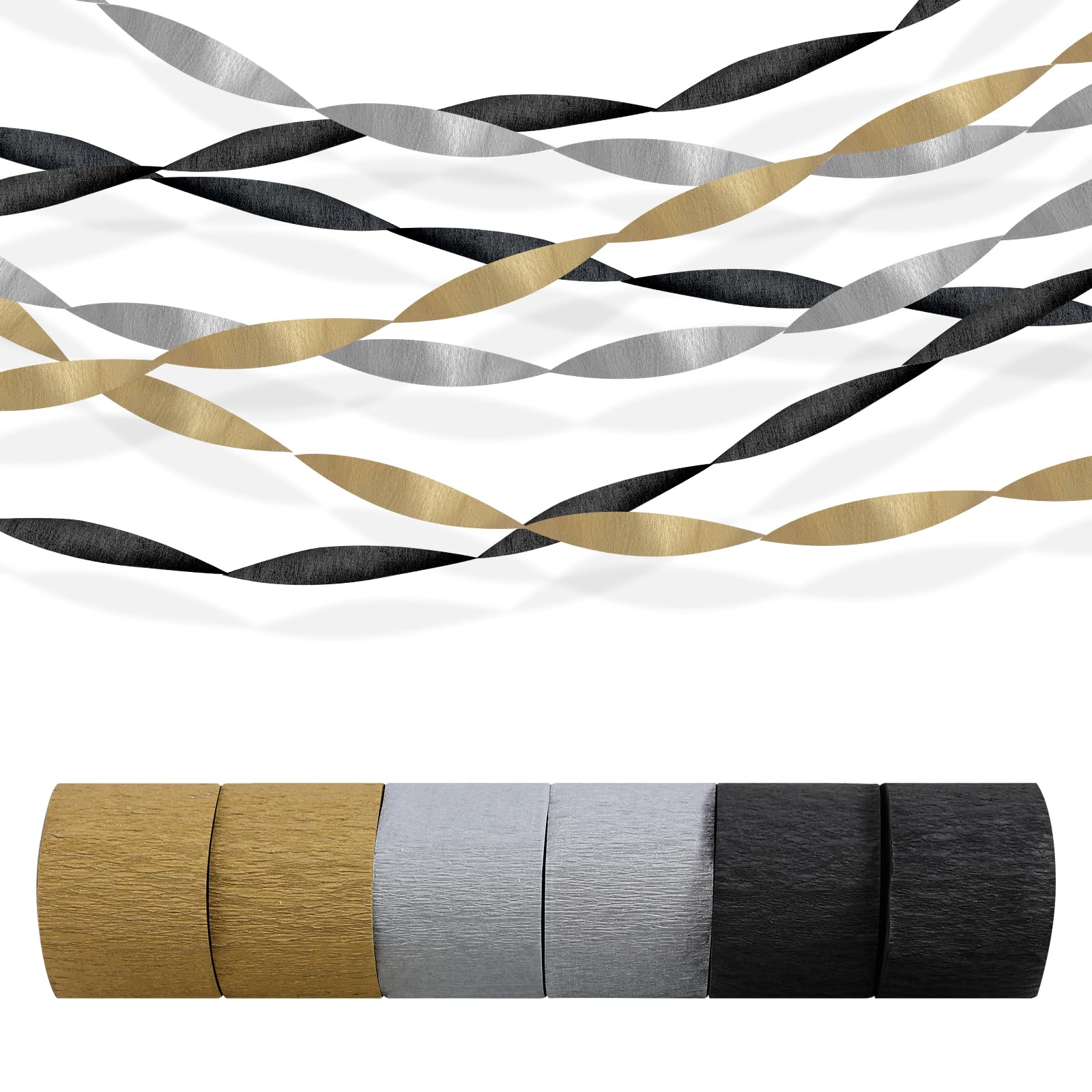 Crepe Paper Streamers 6 Colors 492ft – Party Streamers &amp; Paper Streamers for Birthday Decorations, Bachelorette Party, Baby Shower, Wedding &amp; Bridal Shower Decor, Streamers Party Supplies (Style B)