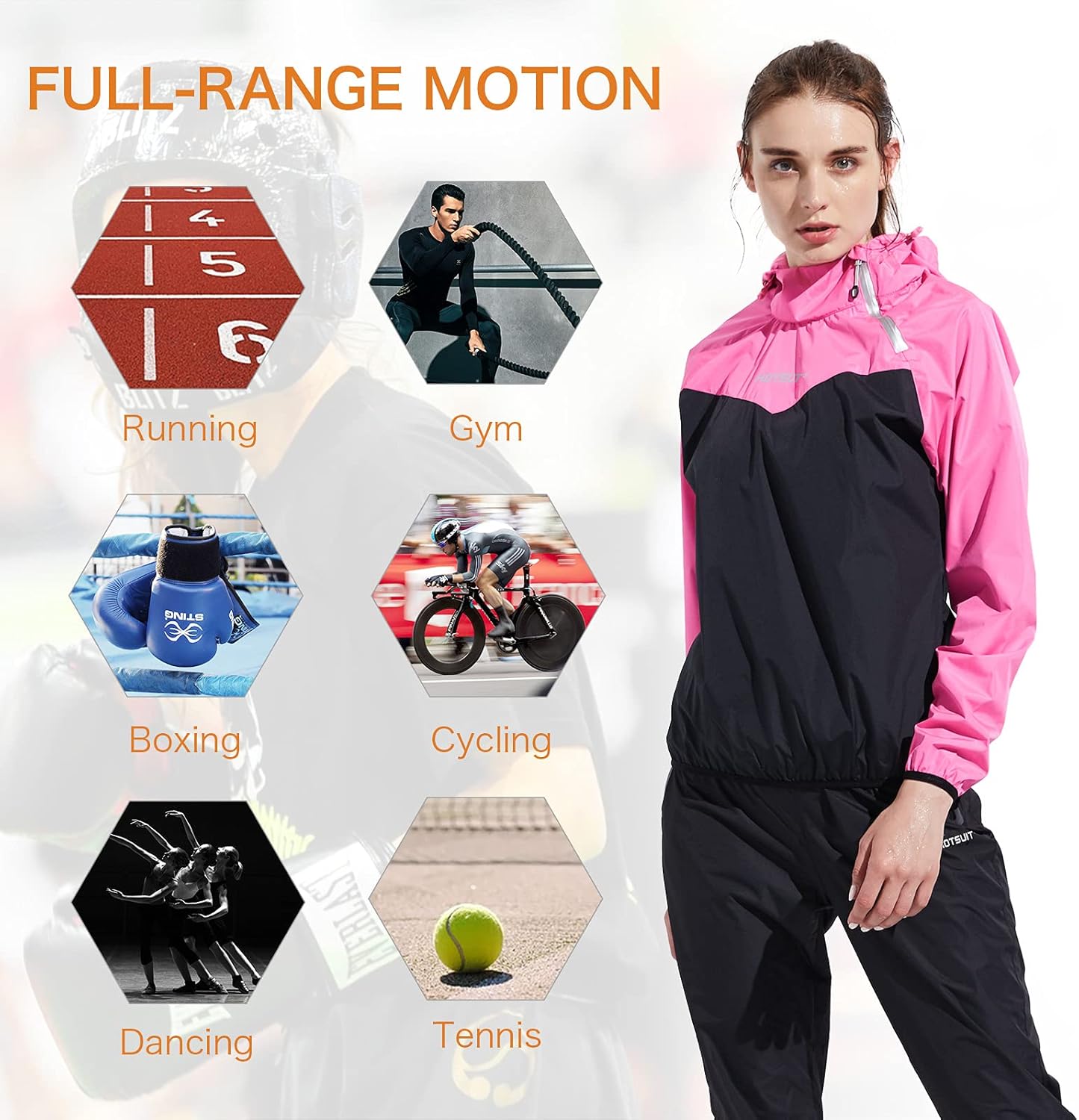 HOTSUIT Sauna Suit Women Weight Loss Boxing Gym Sweat Suits Workout Jacket : Sports & Outdoors