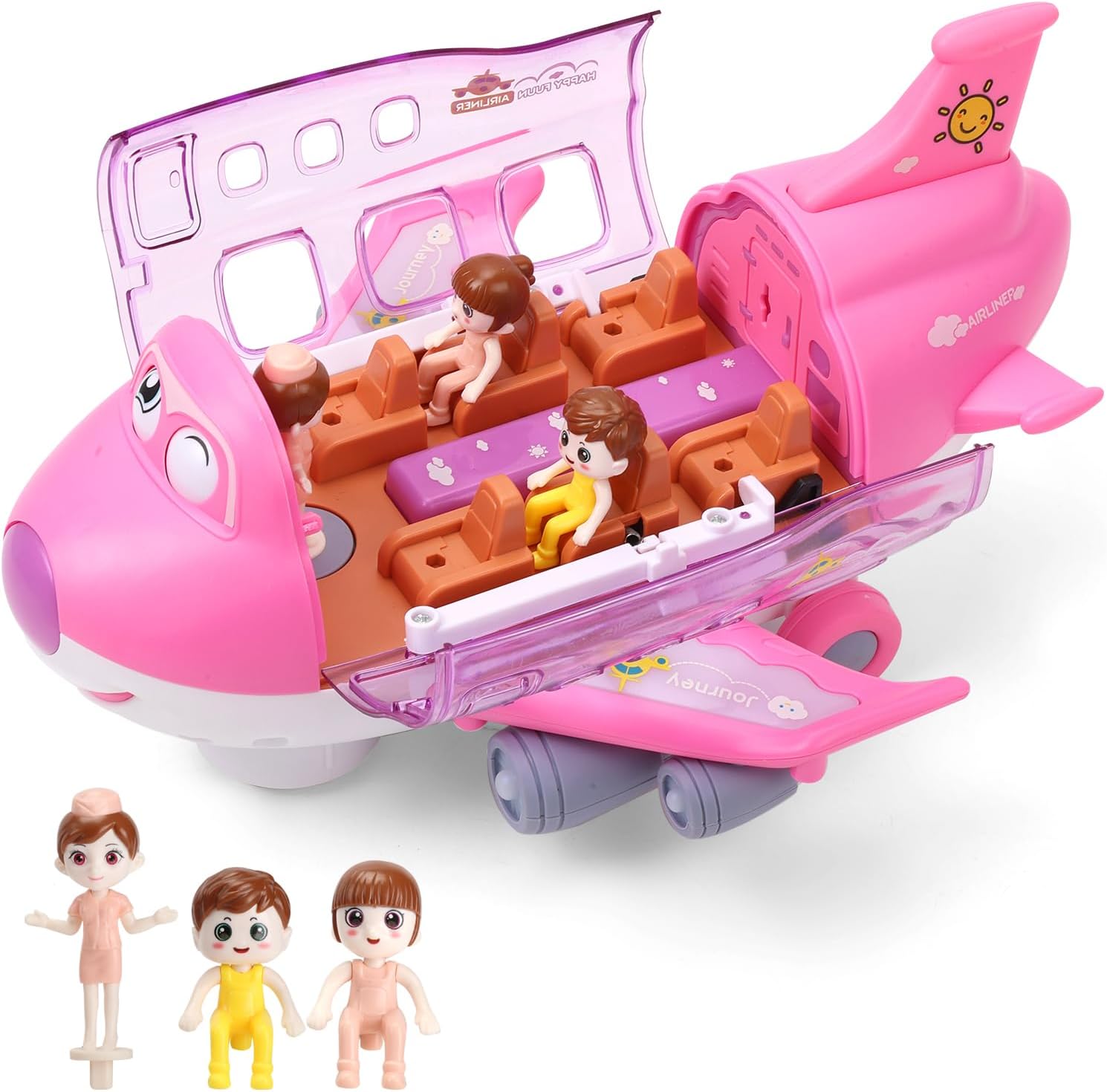TOMMYHOME Rotatable Airplane Toy for Toddlers, LED Flashing Lights & Melodies, Safe Sensory Baby Plane, Educational Gift for Kids Ages 3-8, Perfect Birthday Present