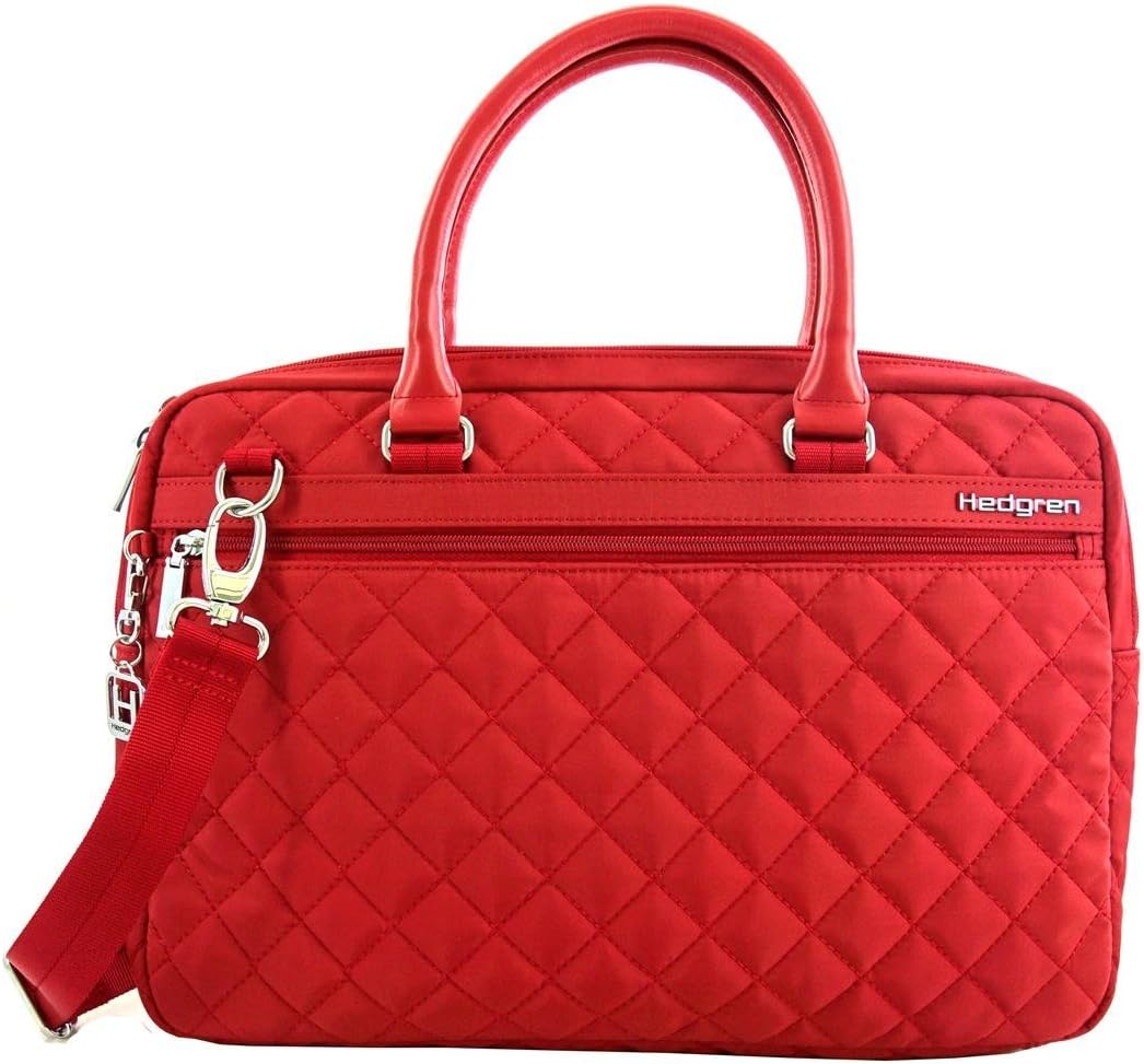Hedgren Bella Attache Handbag, Business Tote Bag with Removable Shoulder Strap, 10" x 14", Small, Womens, New Bull Red