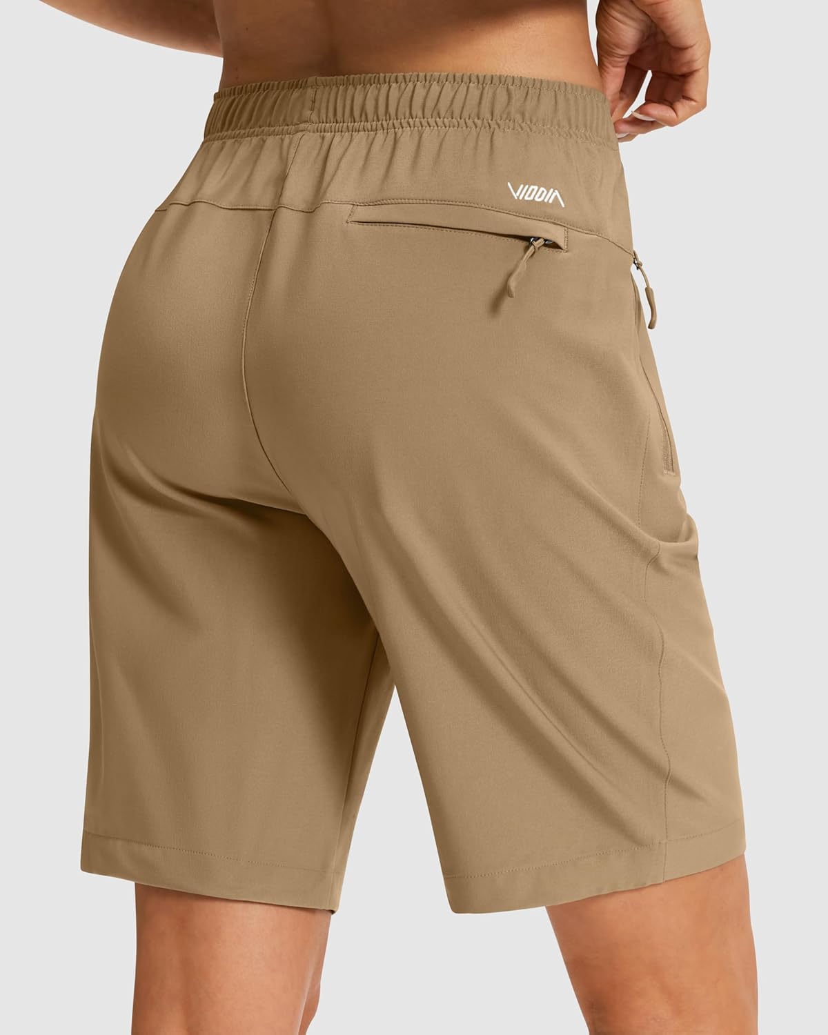 Viodia Women's 9''/11'' Hiking Shorts Long Bermuda Lightweight Shorts Quick Dry Athletic Golf Shorts with 3 Zipper Pockets